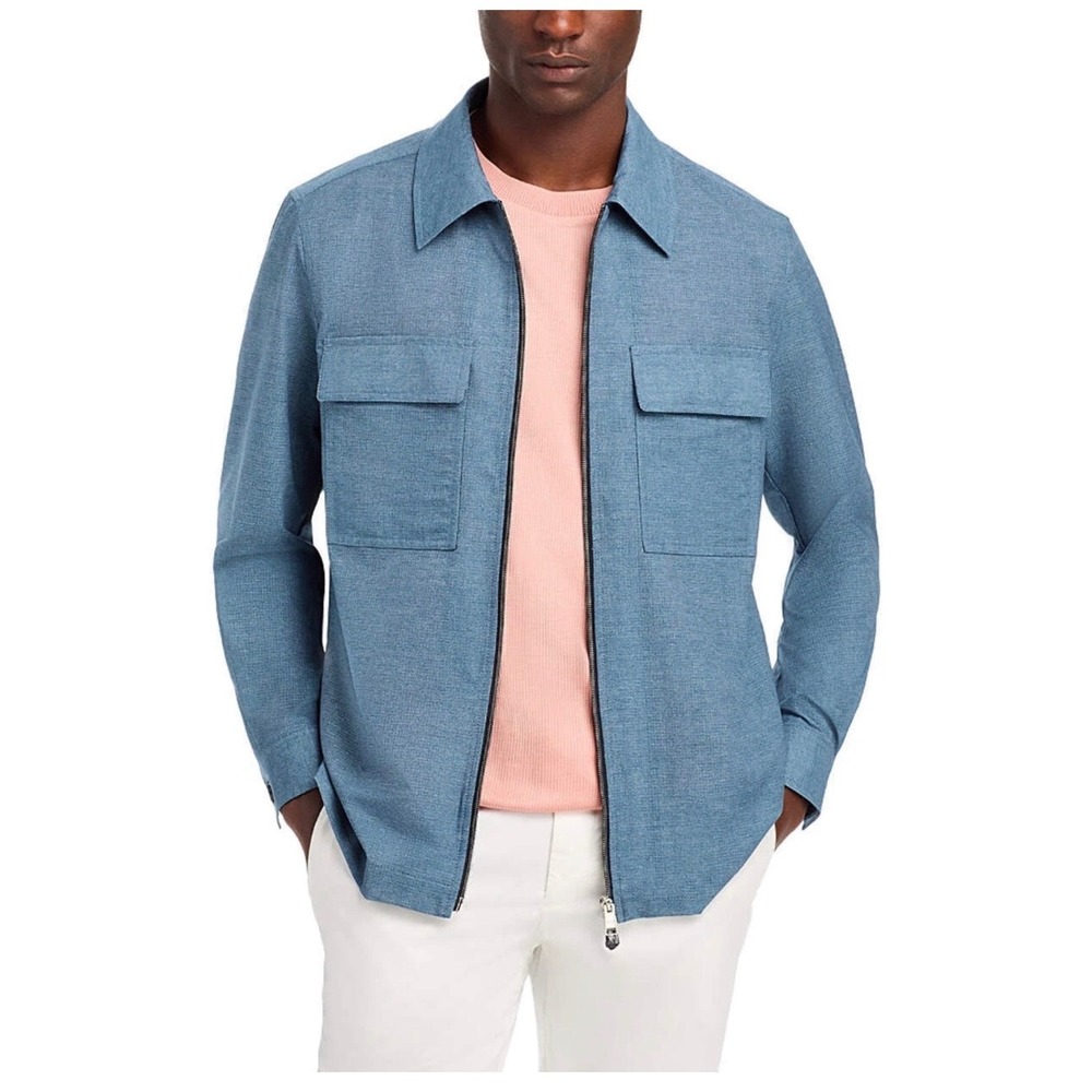 HUGO BOSS Blue Carper Airweight Jacket 40R Large NEW Packable Zip Lightweight